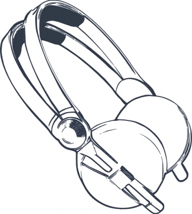 Headphone clipart black and white