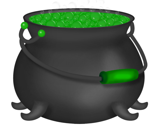 Cute witch cauldron clipart