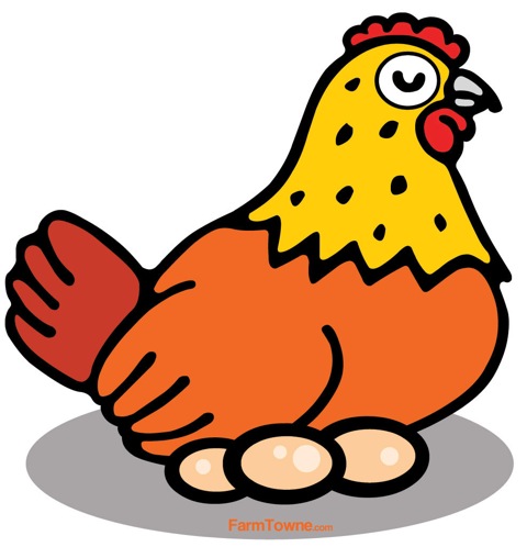 Chicken With Eggs Cartoon