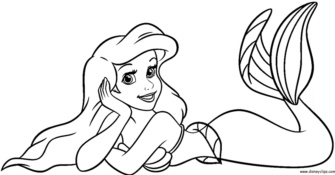 Ariel black and white clipart