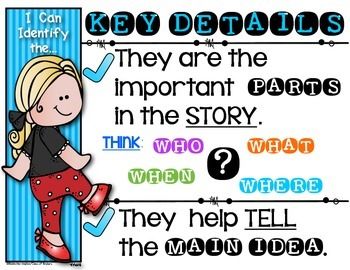 Main Idea  Key Details {Posters  Informational Text} for First