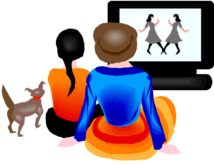 People Watching A Movie Clipart