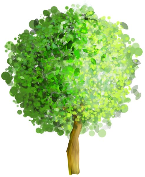 Green Art Tree PNG Clipart 