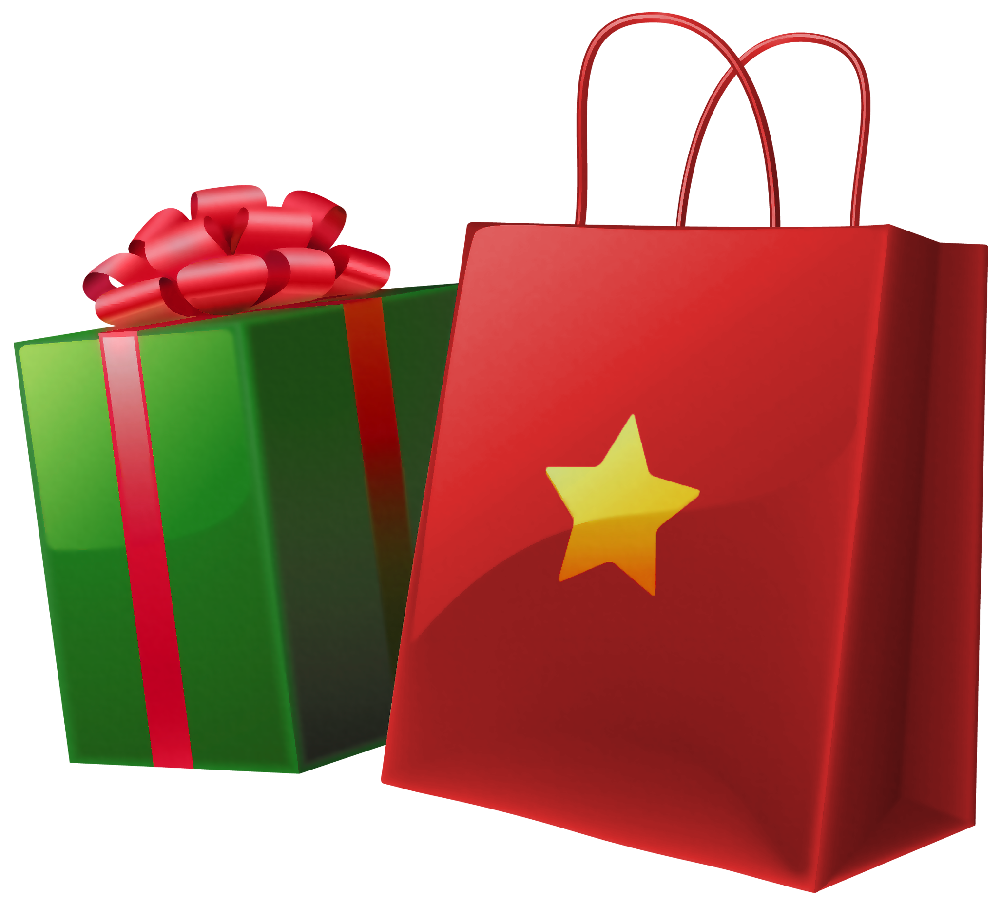 Christmas bag of gifts clipart