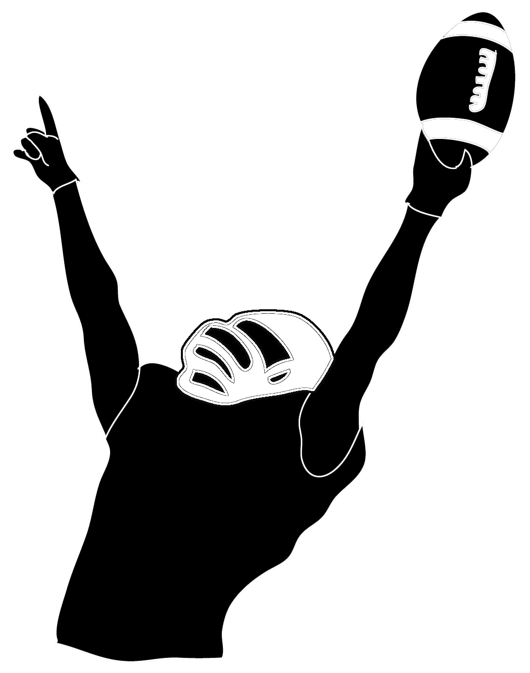 Football player clipart transparent background