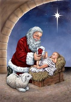 Santa praying clipart