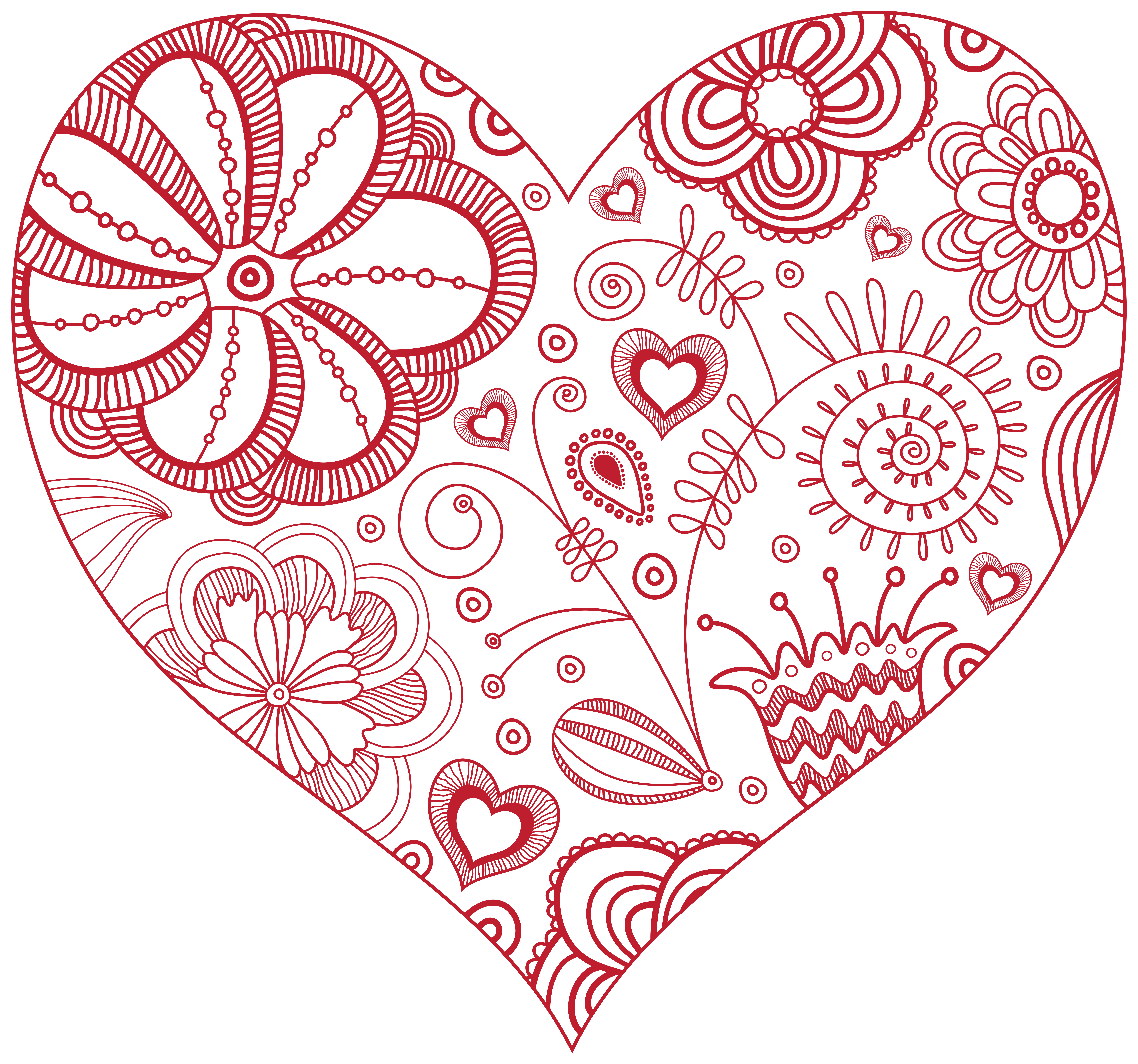 Decorative Red Heart PNG Clip Art Image