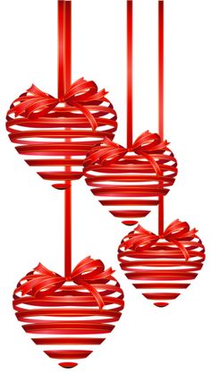 Hanging Hearts Decoration PNG Picture