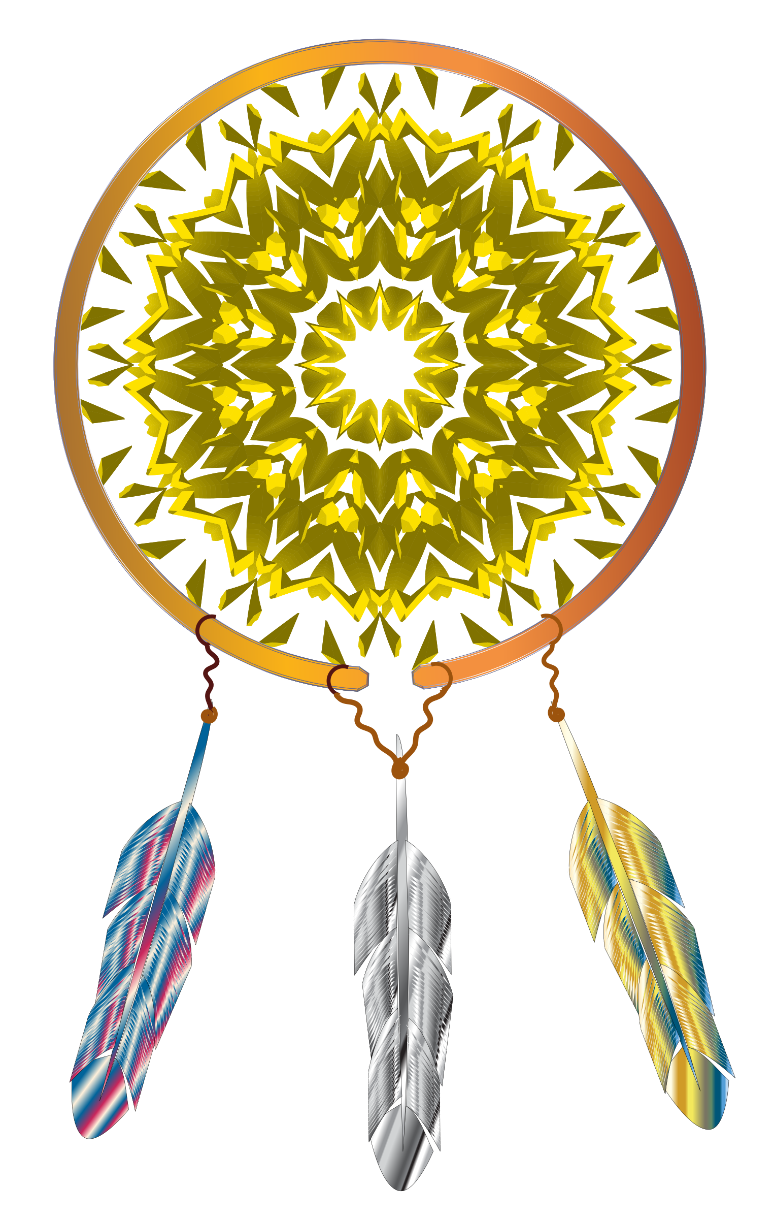 Dream catcher drawing in flag form clipart