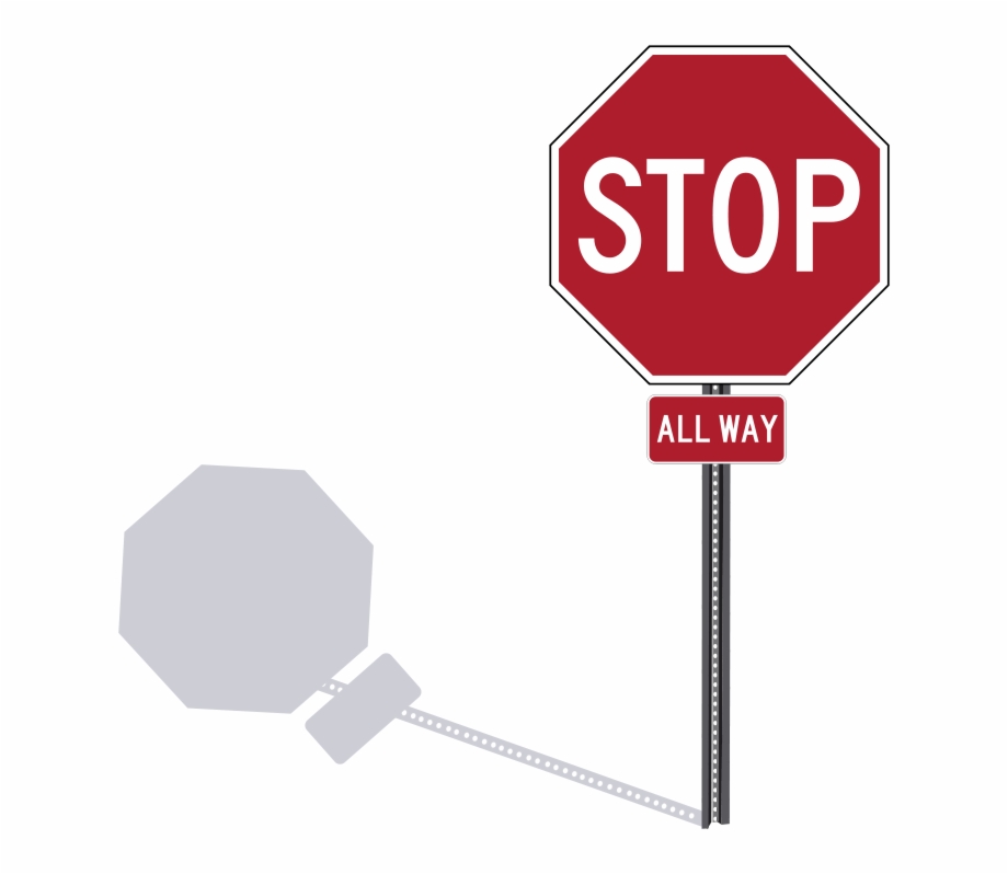 Free Stop Sign On A Post Clip Art