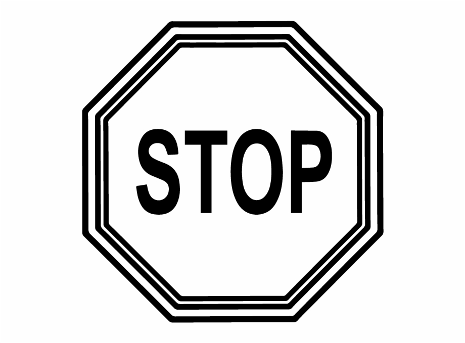 Stop Sign Template Printable Clipart Black And White