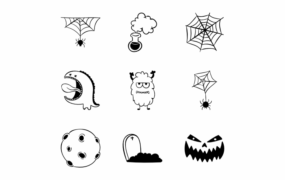 Handmade Halloween Icons Drawing