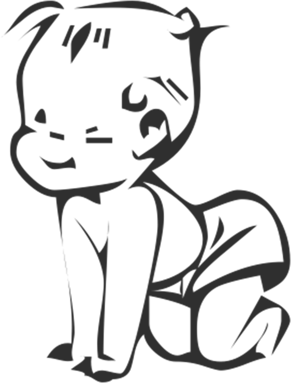 baby clipart black and white transparent
