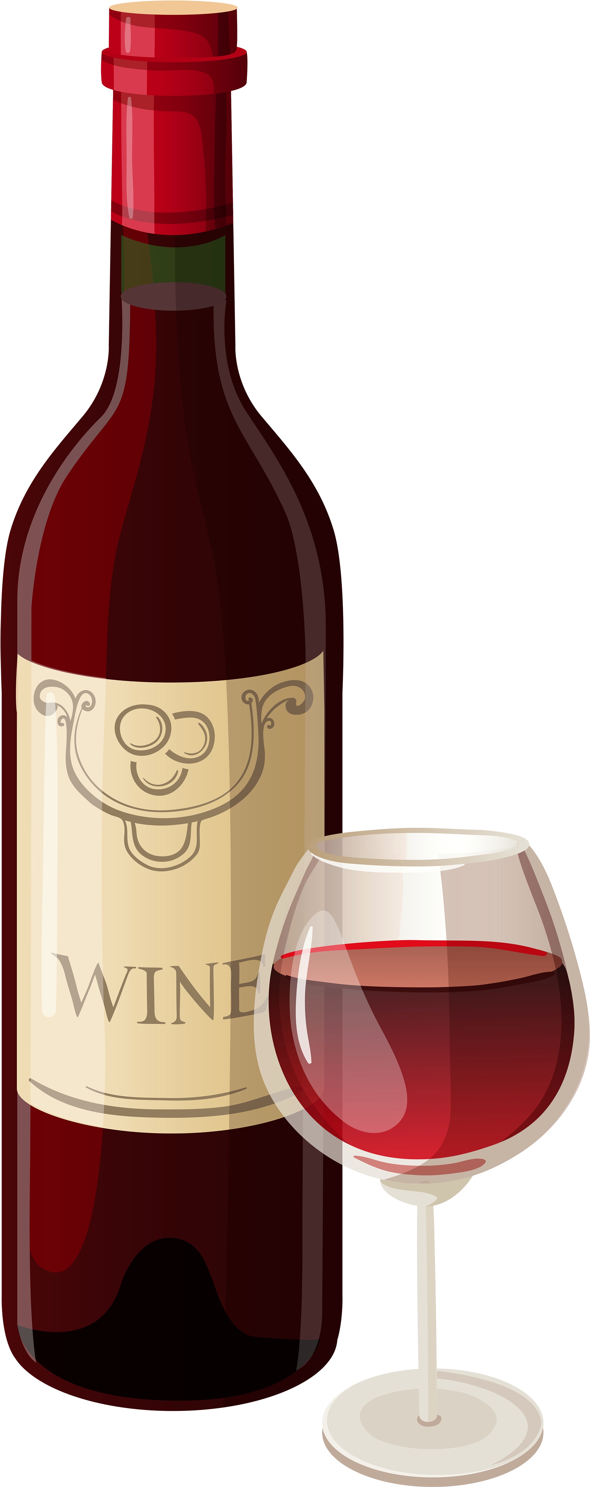 Wine Bottle And Glass Png Vector Clipart Transparent