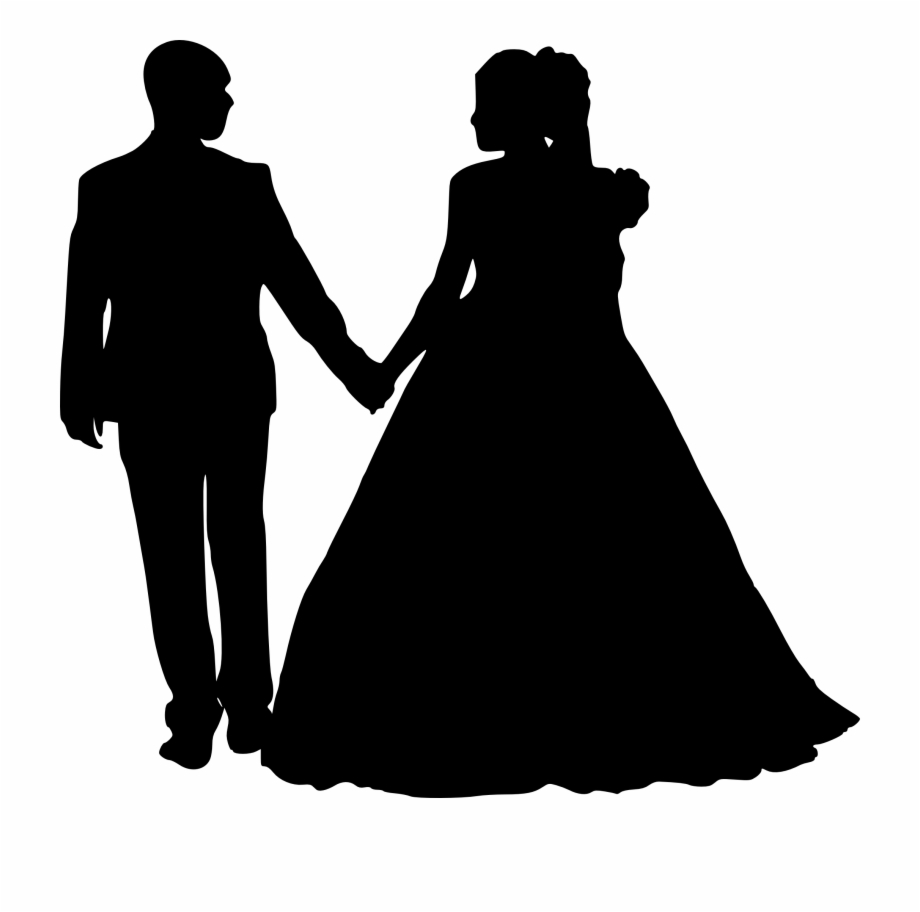 silhouette clipart bride & groom silhouette
