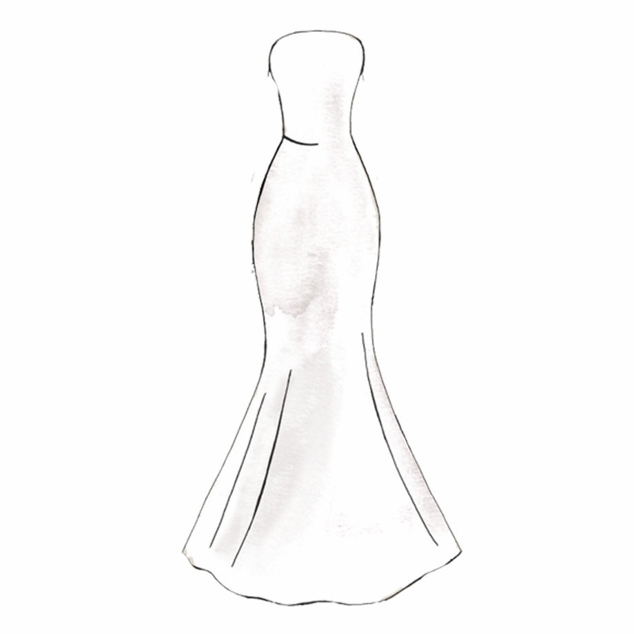 Mermaid Silhouette Sketch Wedding Dress Silhouette