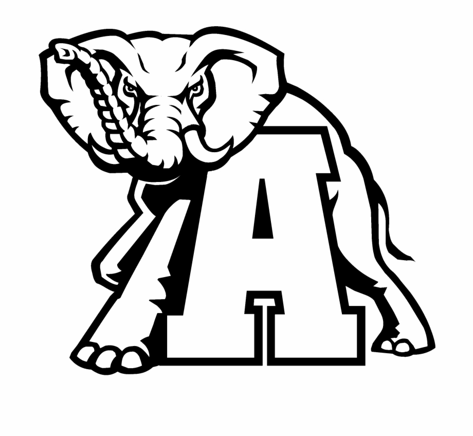 Alabama Crimson Tide 01 Logo Black And White