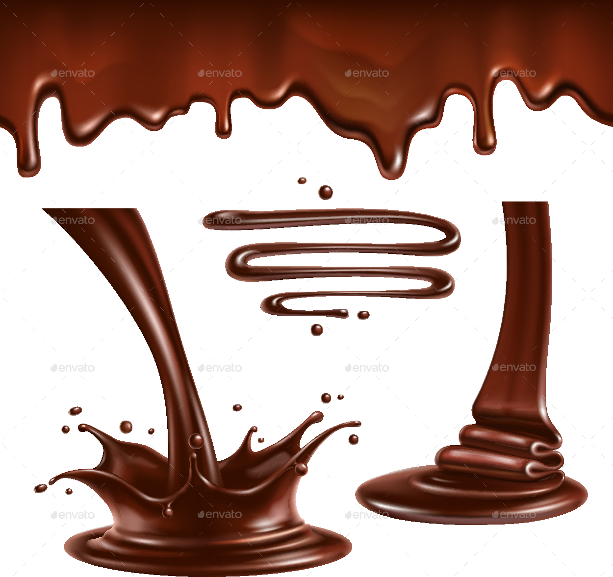 Liquid Splashes And Melted Chocolate Background Png Clip Art Library