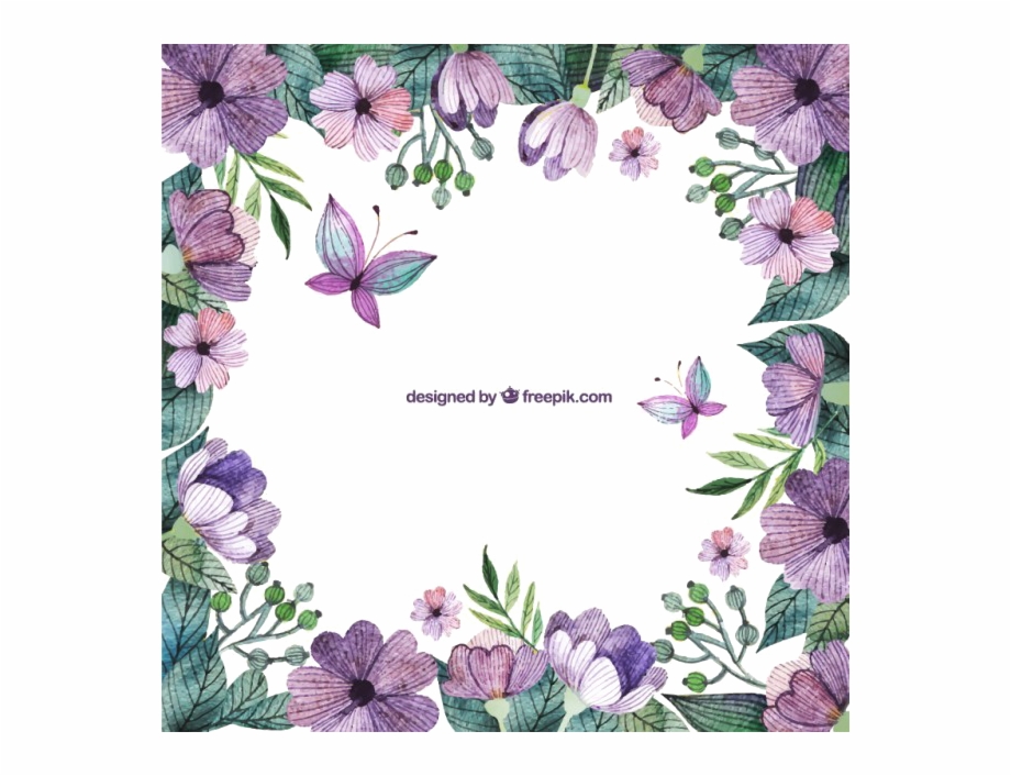 Violet Floral Border Png Image With Transparent Background