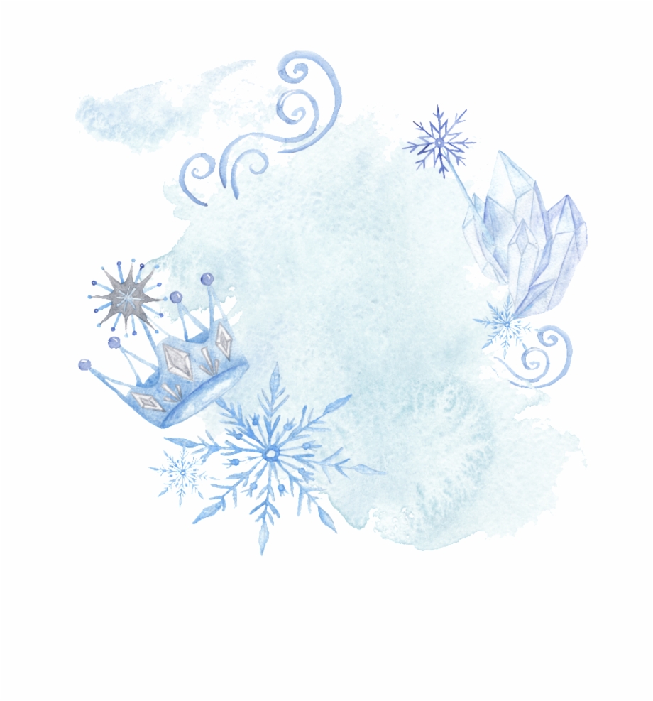 Blue Hand Drawn Crown Snowflake Cartoon Snow Transparent