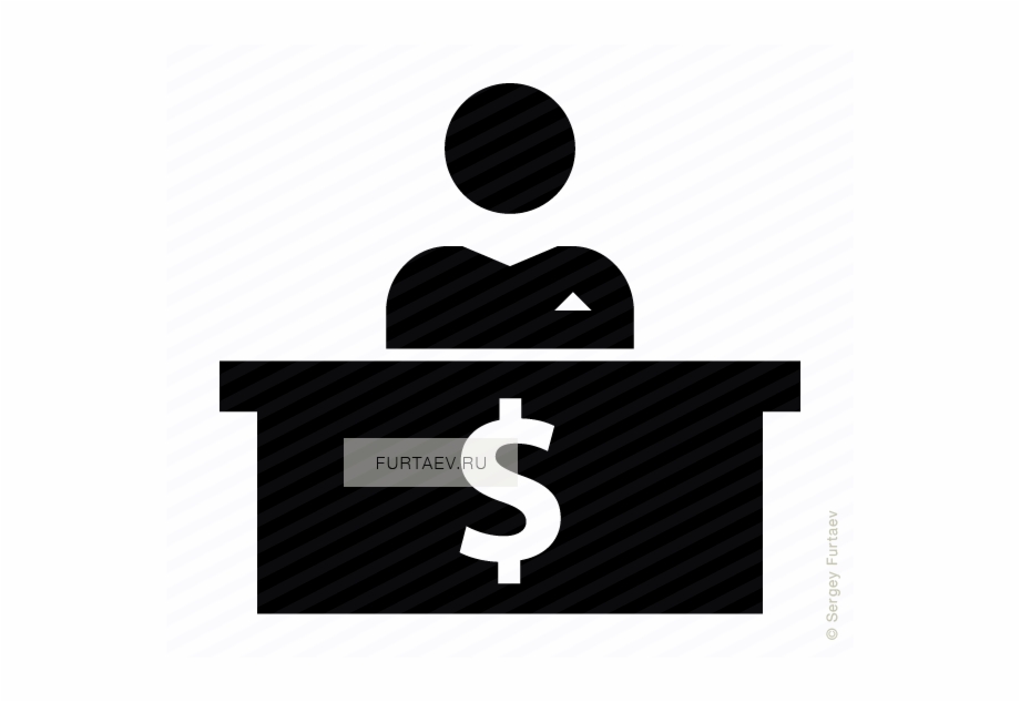 Vector Icon Of Man Sitting At Table With