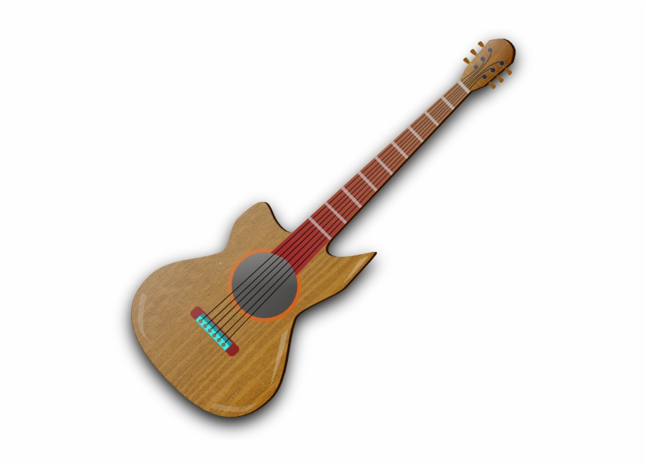 This Free Clip Arts Design Of Wooden Guitar