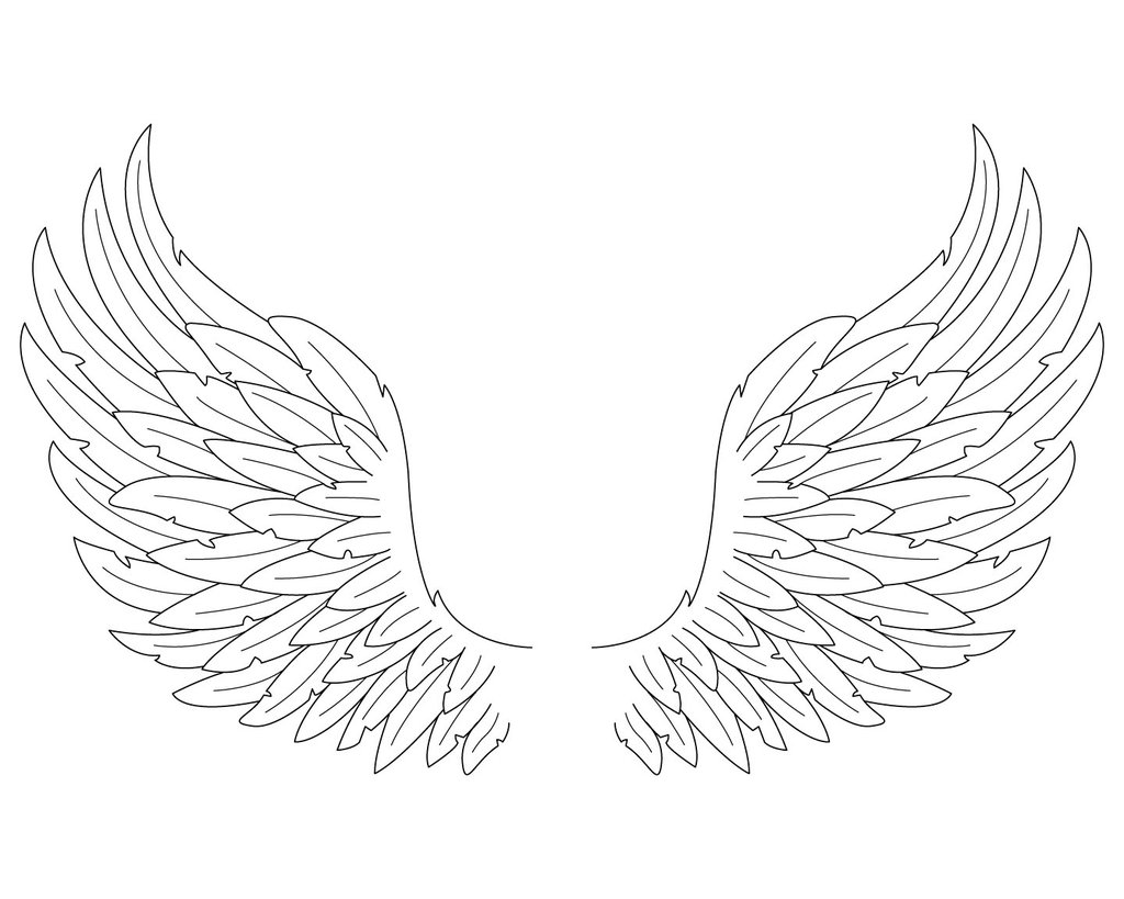desenho de asas com cruz
