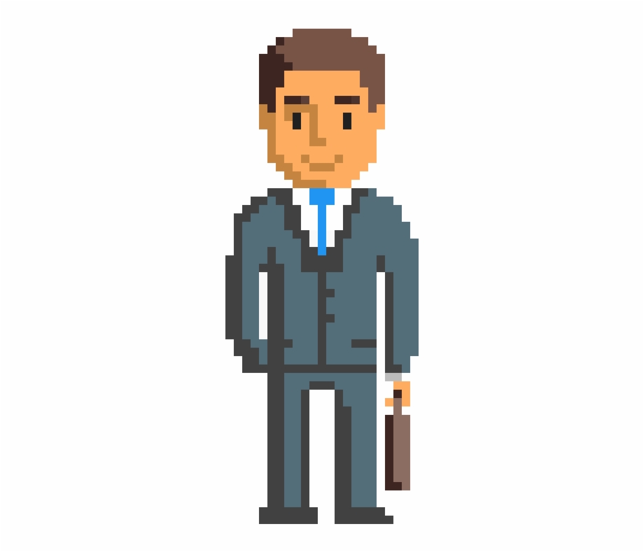 Random Guy Pixel Art Characters Suit