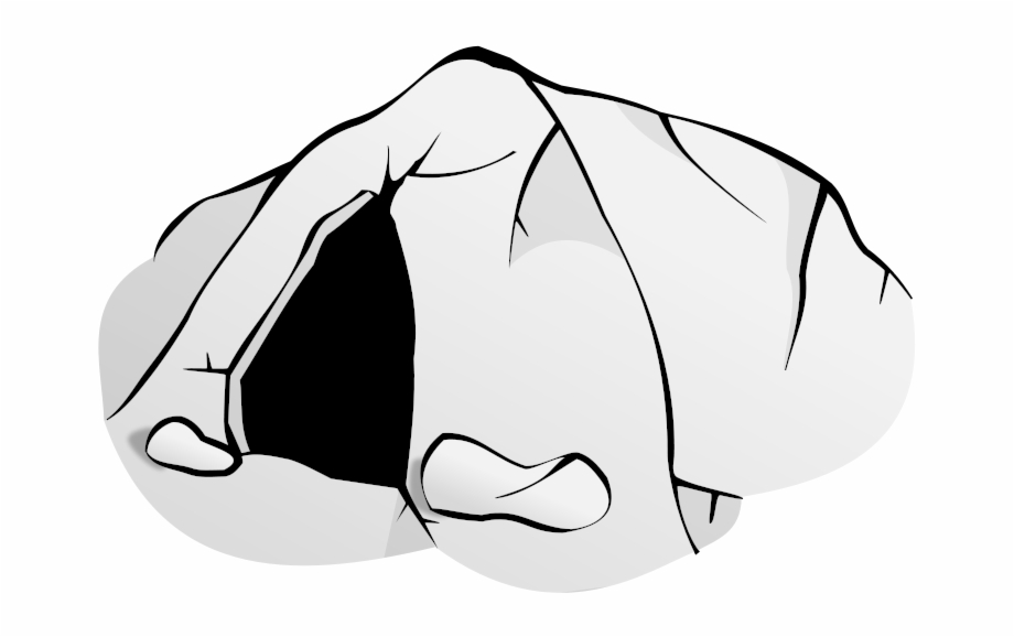 cave clipart black and white
