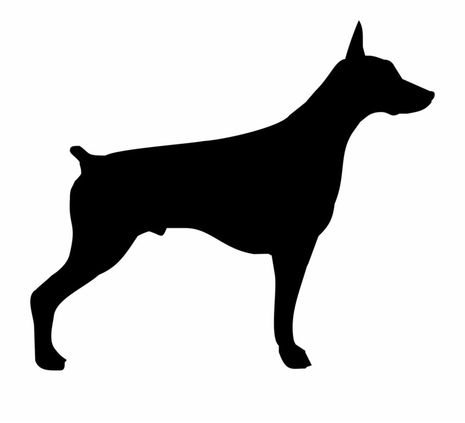 Doberman Dog Doggy Hound Dog Silhouette Vector