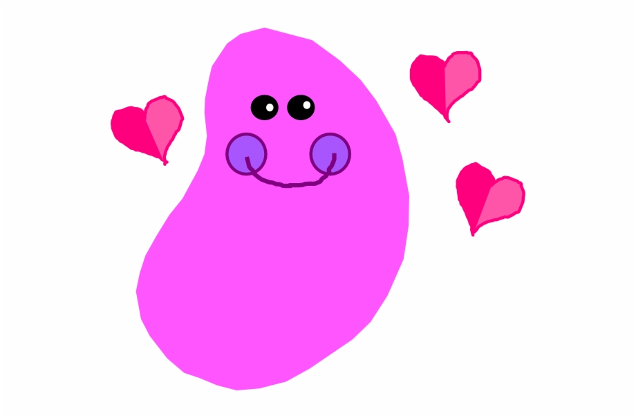 Small Pink Jelly Bean Cartoon