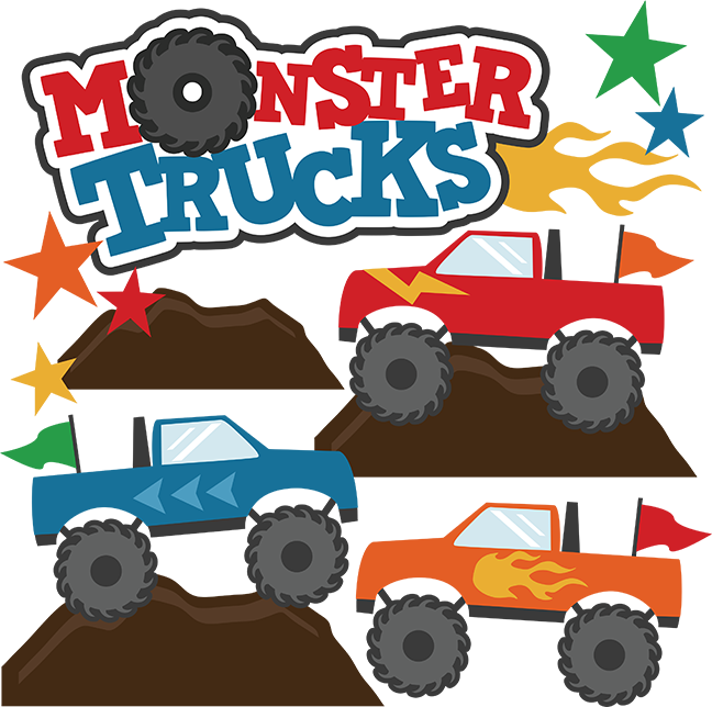 Monster Trucks Svg Scrapbook Collections Monster Trucks Clipart