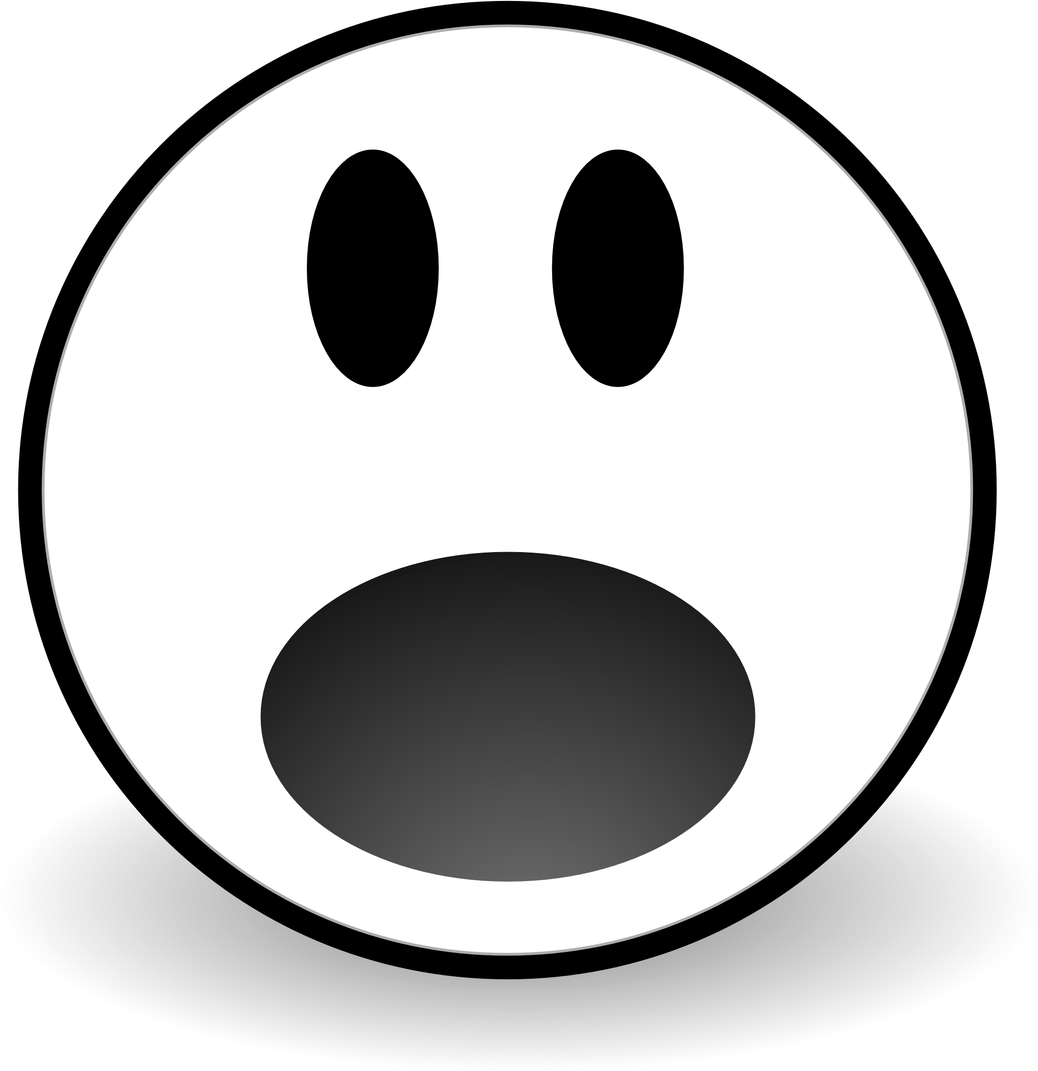 Afraid Face Clipart Surprised Face Clipart Black And