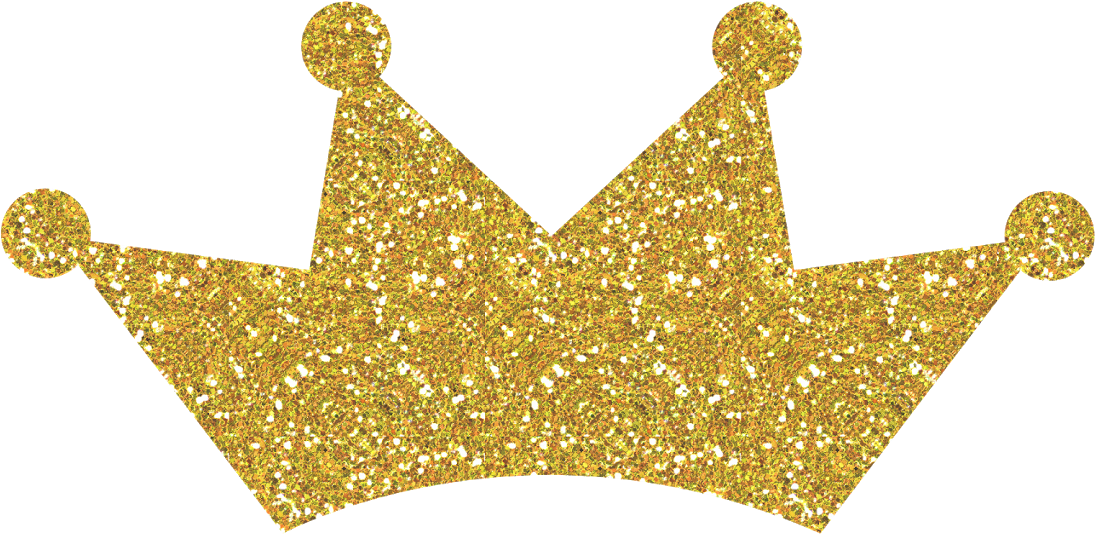 Tiara Transparent Glitter Gold Crown Transparent Background