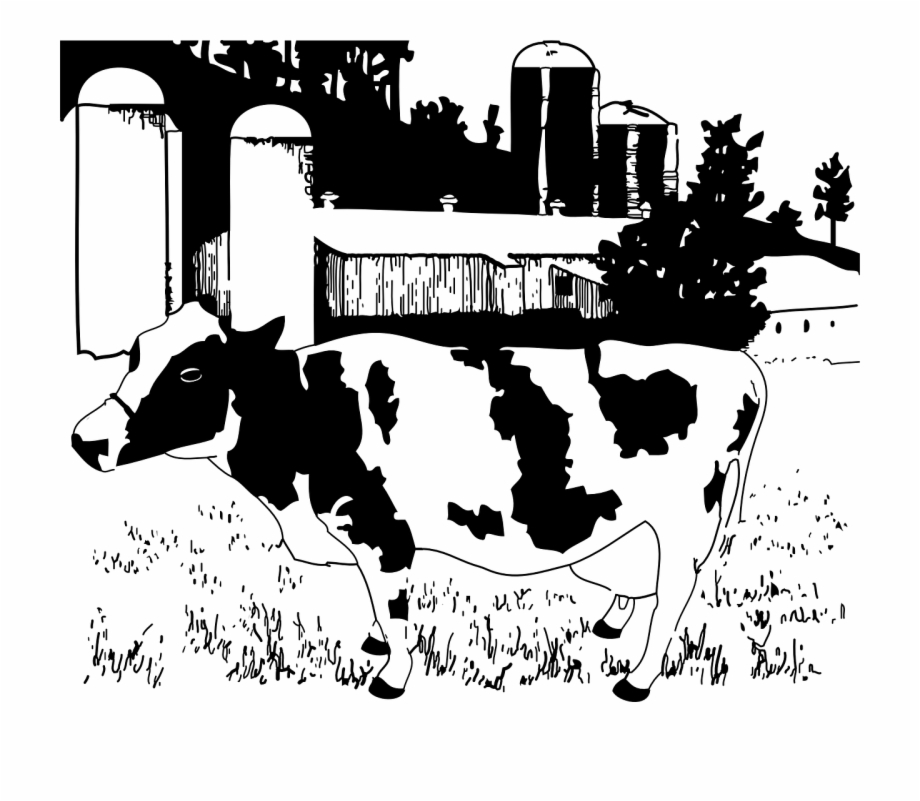 Farm Animals Clipart Cattle Farm Dairy Farm Black