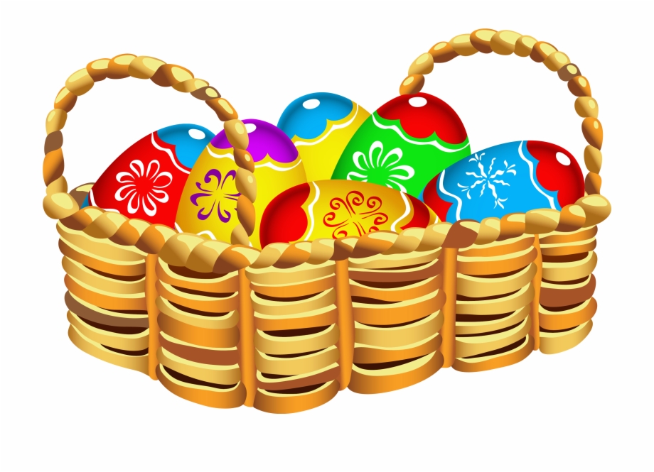 Square Basket With Easter Eggs Png Clipart Easter