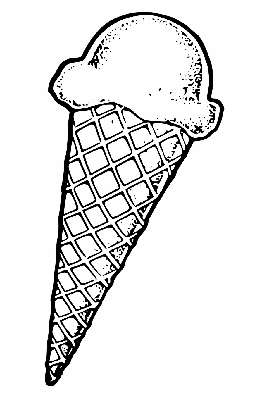 ice cream cone clipart black and white png

