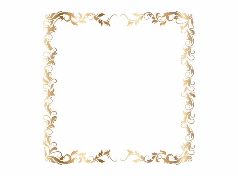 Border Deco Frame Gold Transparent Png Image Vector