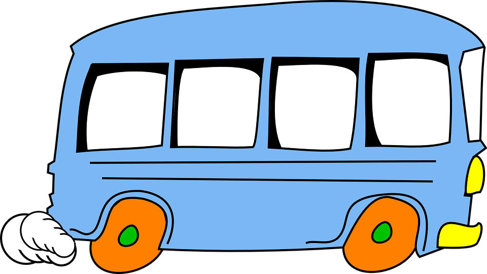 Bus Cartoon Speeding Green Bus Clipart