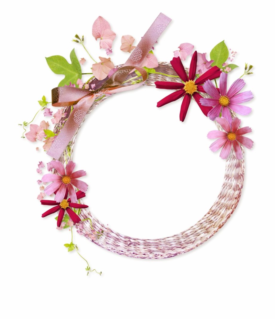 Floral Round Frame Png Clipart Circle Flower Frame - Clip Art Library