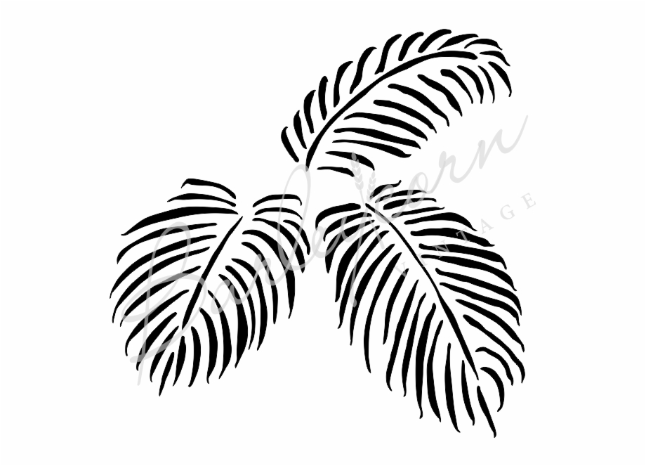 Printable Palm Leaf Black And White - Printable Leaf Palm Printable