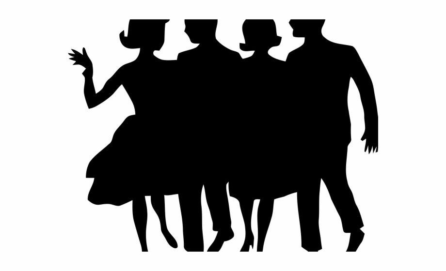 silhouette cocktail party png
