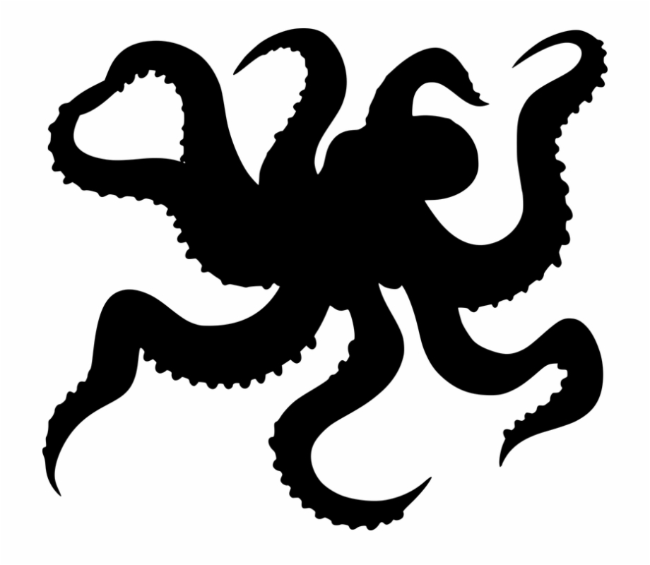 Silhouette Octopus Vector Graphic Octopus Tentacles Giant Pacific