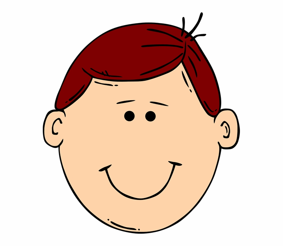 Boy Face Head Face Black And White Clipart