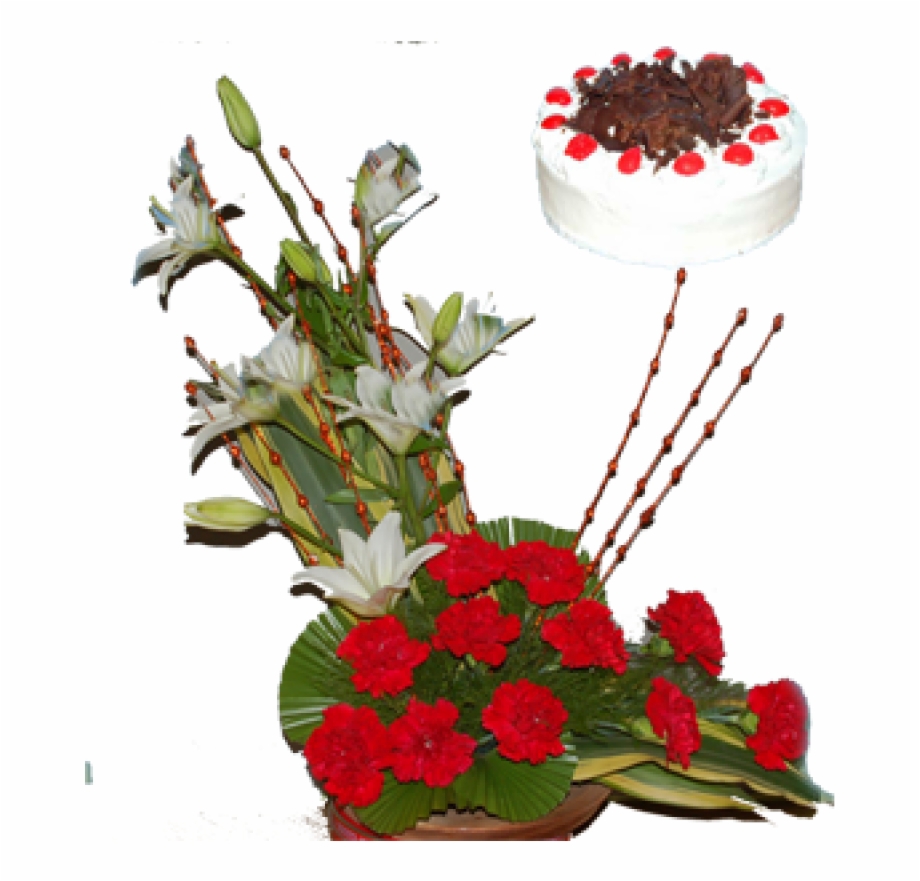 Red Carnation And Black Forest White Gtk Gh