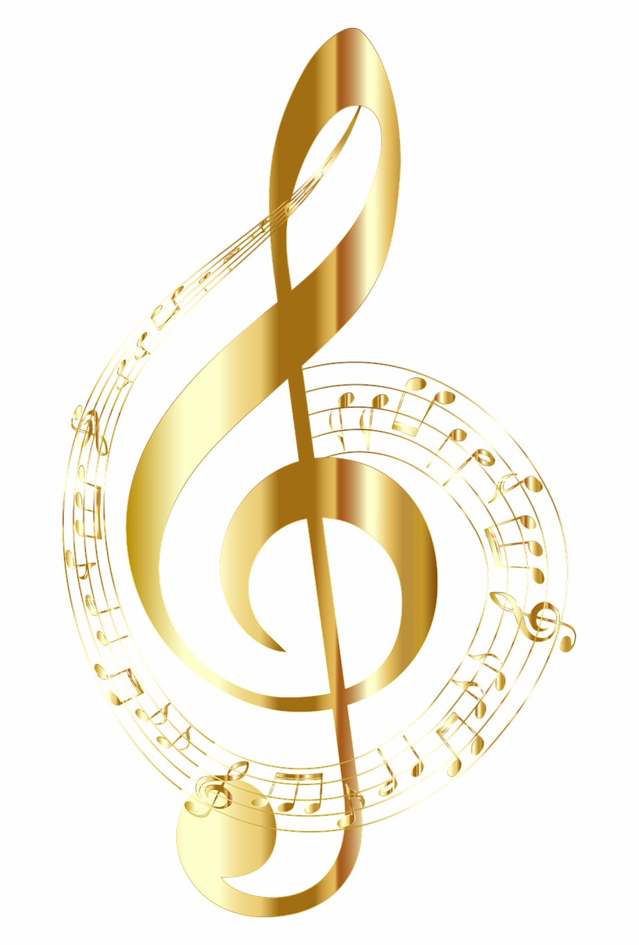 gold music notes transparent background
