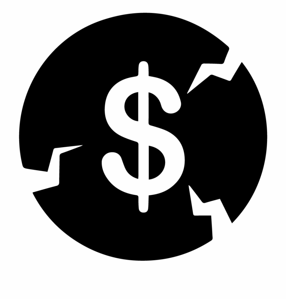 Broken Money Icon Financial Risk Icon Png