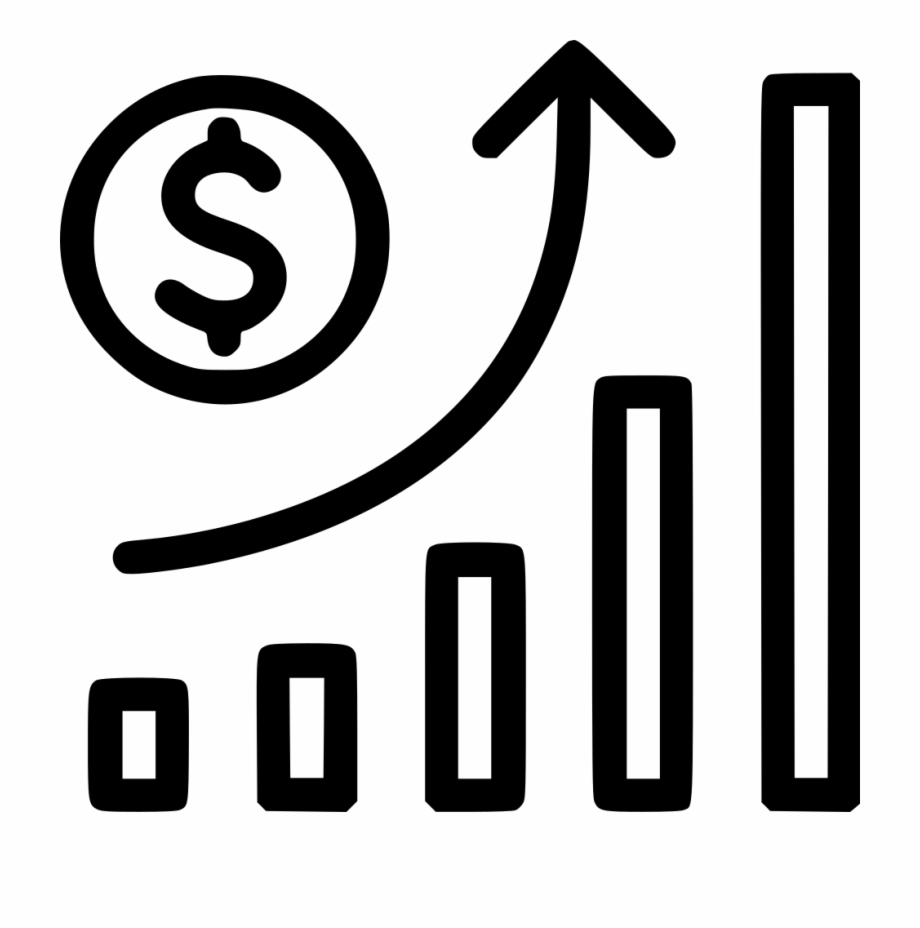 Vector Black And White Growth Stock Inflation Svg