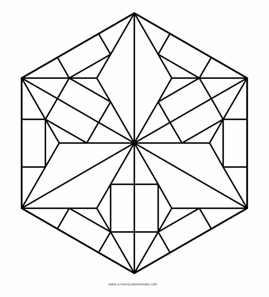 Hexagon Pattern Coloring Page Triangle