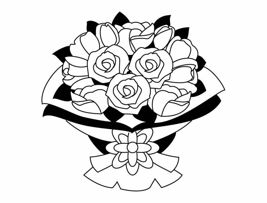 Black And White Bouquet Png Bouquet Clipart Black